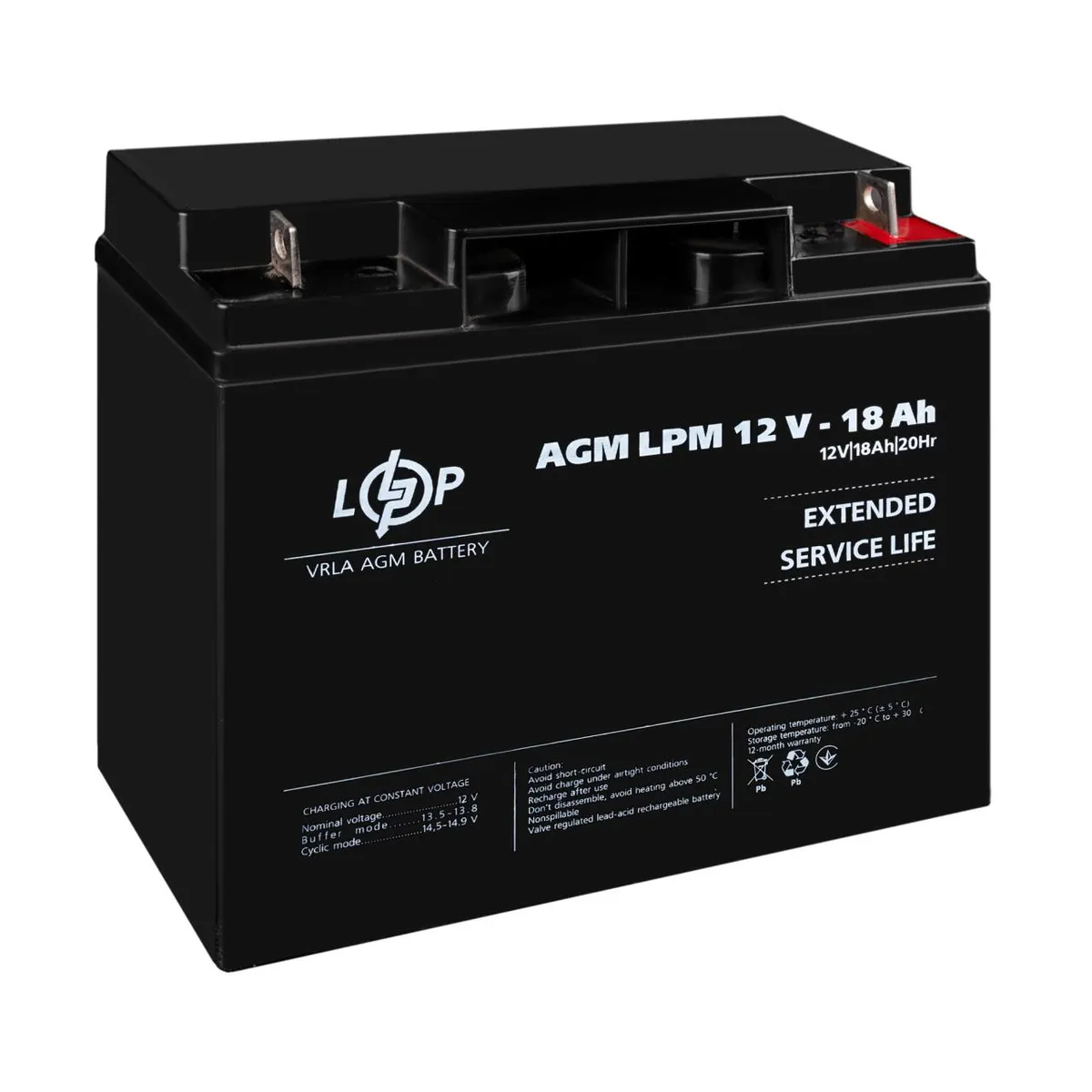 Розпродаж Акумулятор AGM LPM 12V - 18 Ah - мініатюра 3
