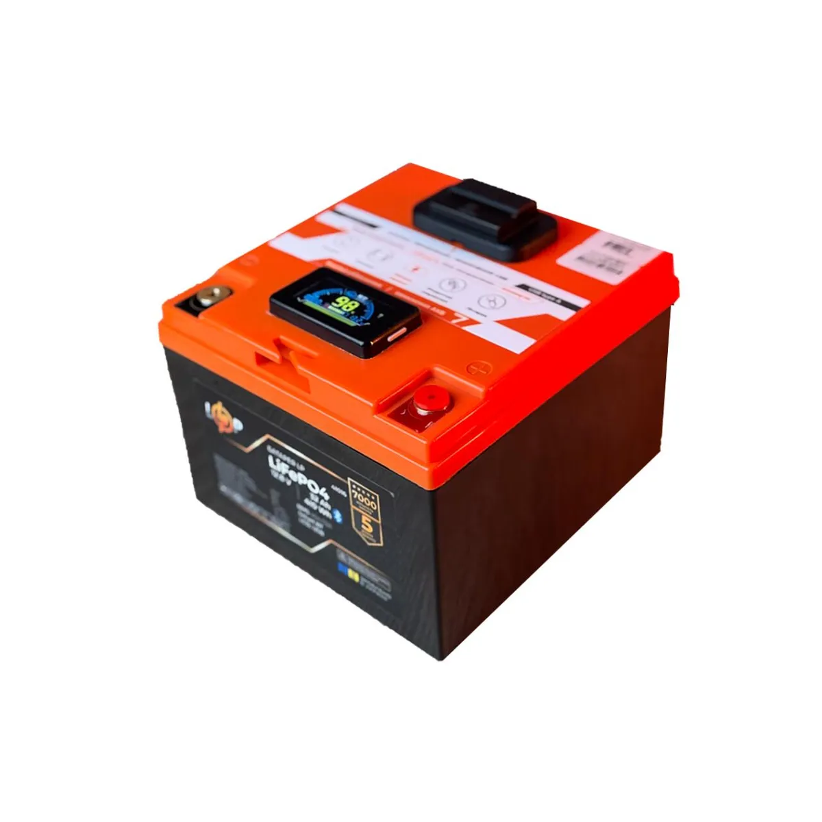 Акумулятор LP LiFePO4 12,8V - 32 Ah (410Wh) (BMS 40А/32A) пластик LCD USB Smart BT - мініатюра 2