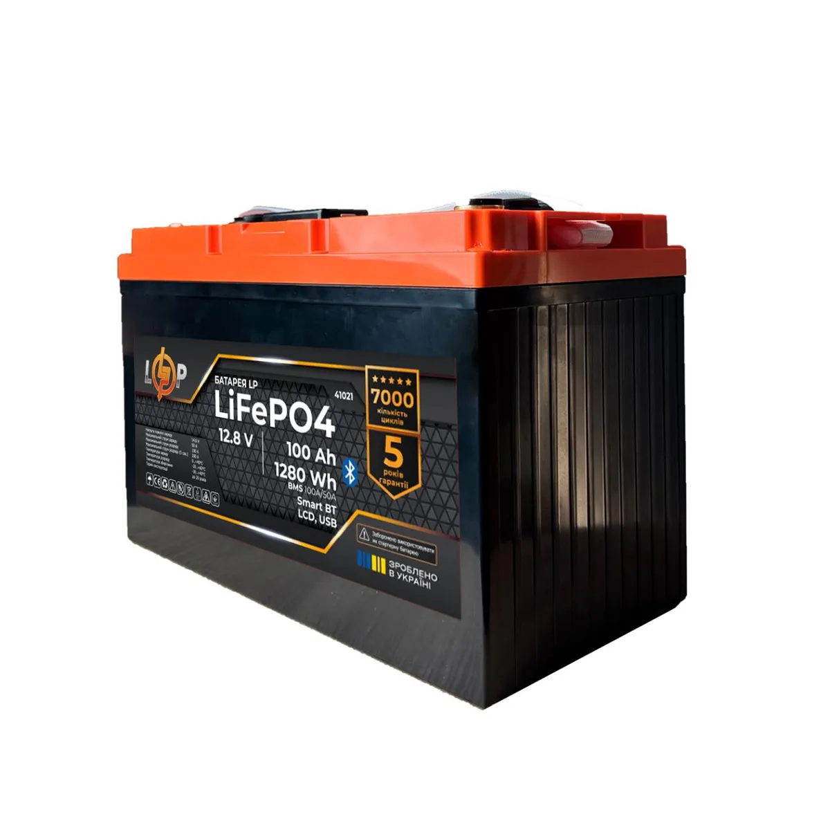 Акумулятор LP LiFePO4 12,8V - 100 Ah (1280Wh) (BMS 100A/50А) пластик LCD USB Smart BT - мініатюра 2