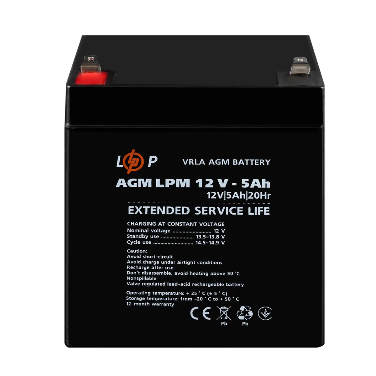 Розпродаж (3861) Акумулятор AGM LPM 12V - 5 Ah (11-2024) - мініатюра 2