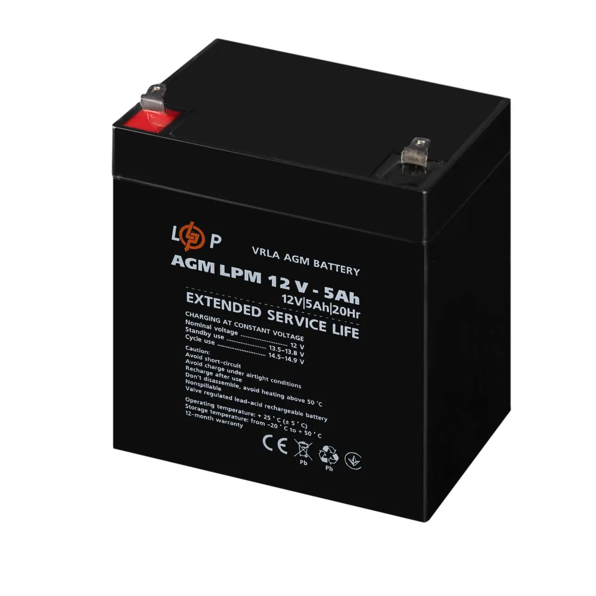 Розпродаж (3861) Акумулятор AGM LPM 12V - 5 Ah (11-2024) - мініатюра 3