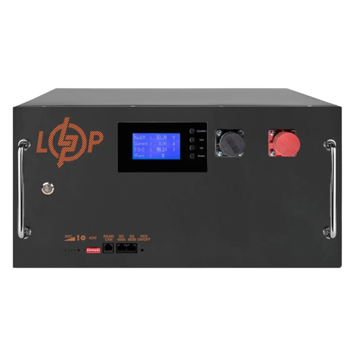 Акумулятор LP LiFePO4 51,2V-150 Ah (7680 Wh) (BMS SP 150A/100 А) RM RS485/CAN LCD BL - зображення 1