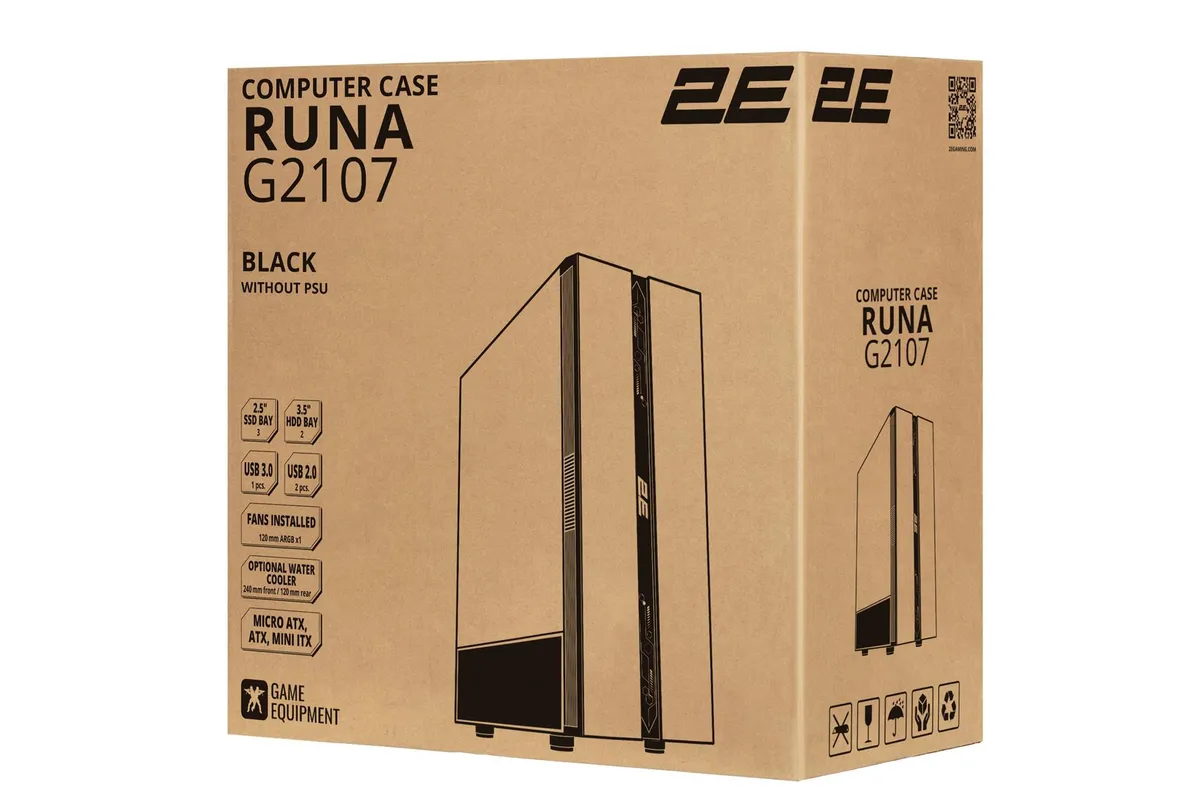 Корпус 2E Gaming Runa G2107 Black без БП - мініатюра 21