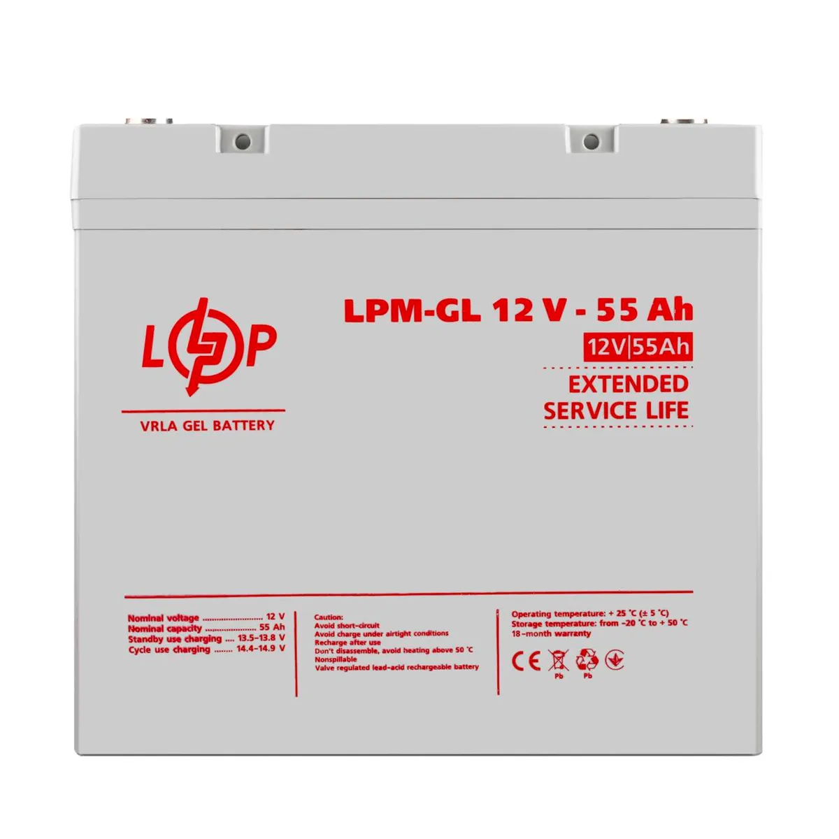 Акумулятор гелевий LPM-GL 12V - 55 Ah - зображення 1