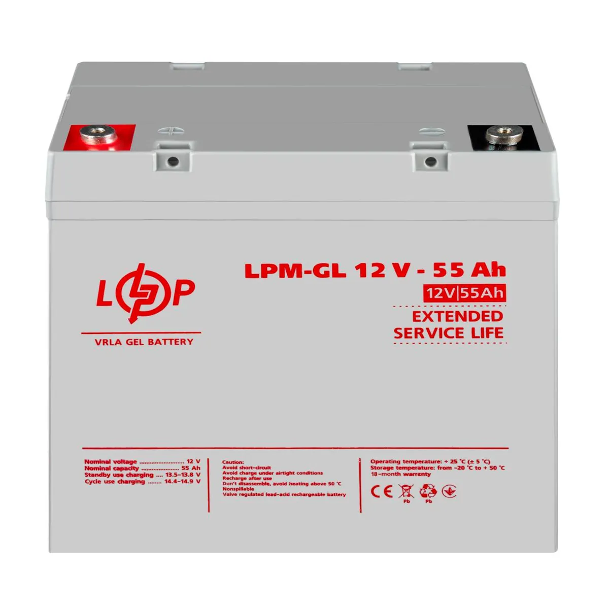 Акумулятор гелевий LPM-GL 12V - 55 Ah - мініатюра 2