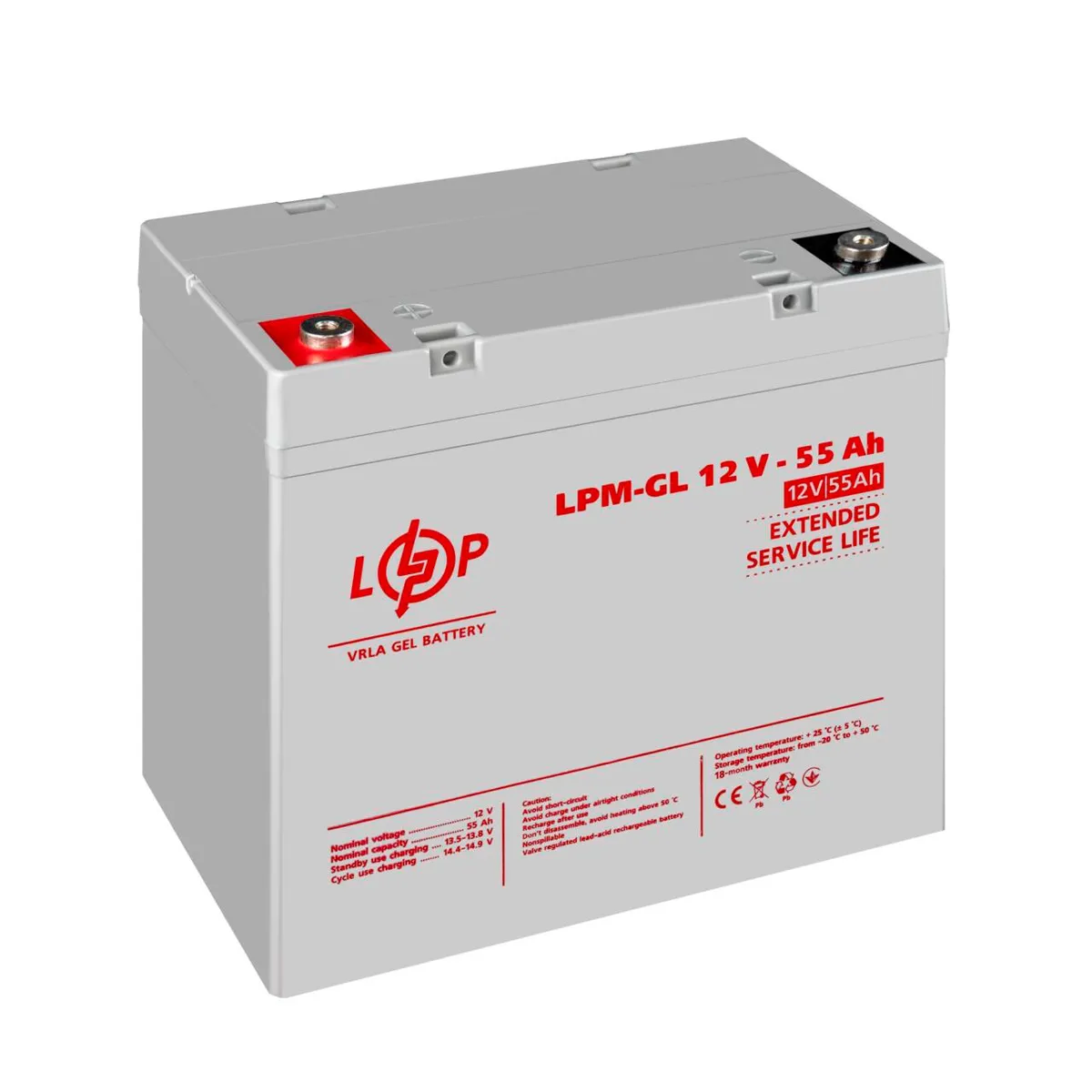 Акумулятор гелевий LPM-GL 12V - 55 Ah - мініатюра 3