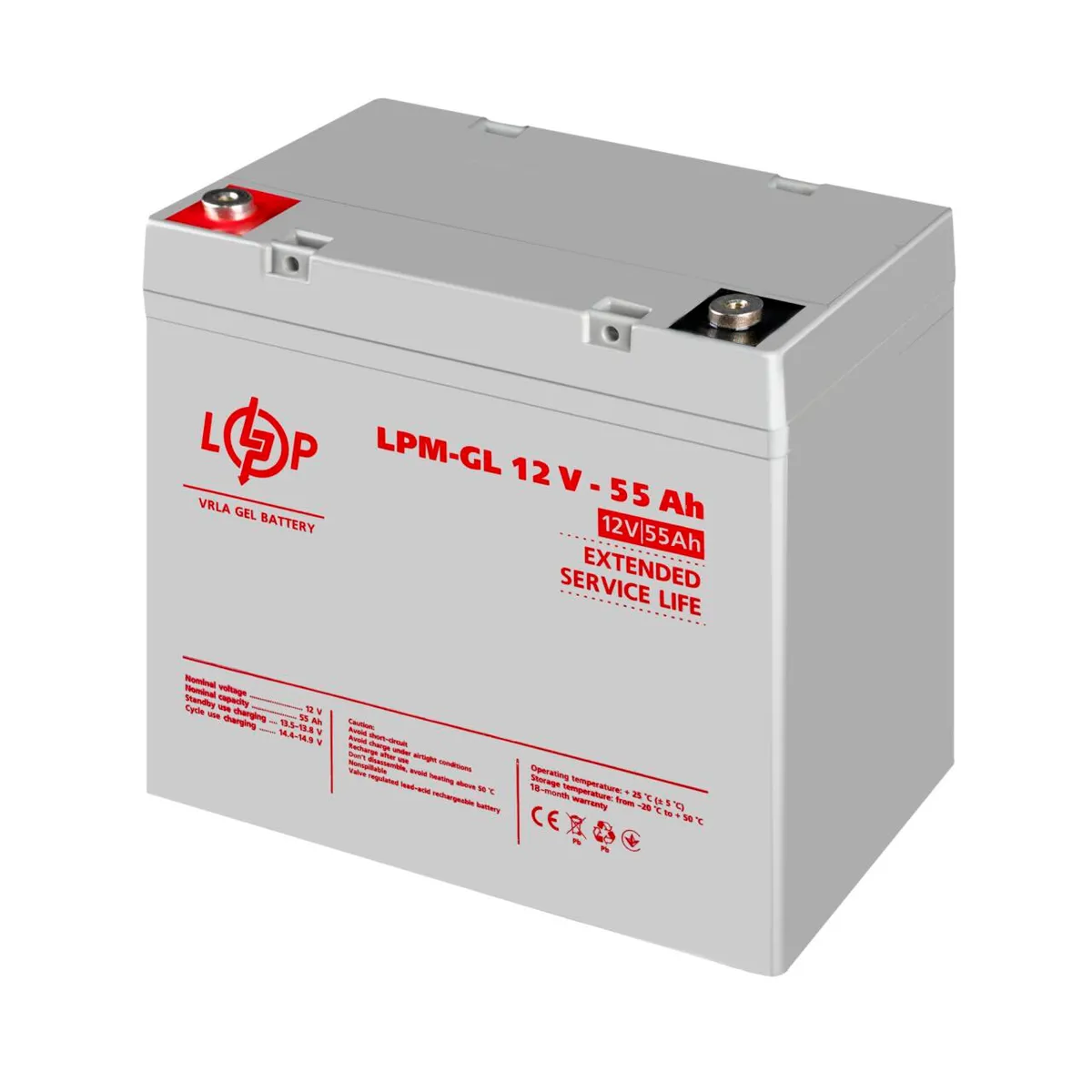 Акумулятор гелевий LPM-GL 12V - 55 Ah - мініатюра 4