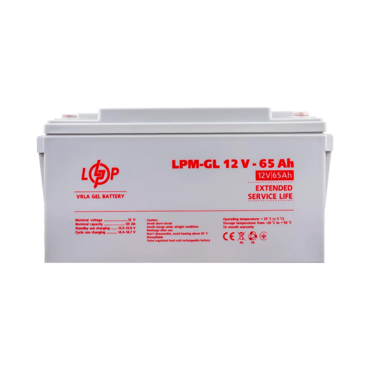 Акумулятор гелевий LPM-GL 12V - 65 Ah - зображення 1