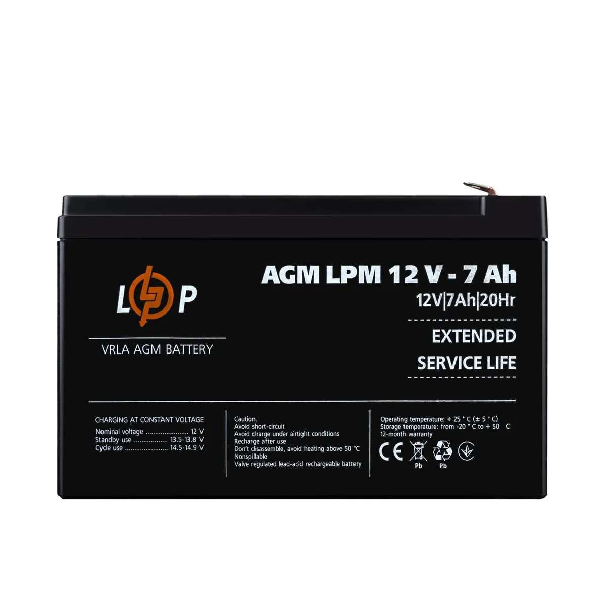 Акумулятор AGM LPM 12V - 7 Ah - зображення 1