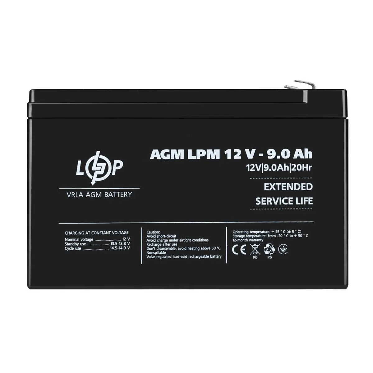 Акумулятор AGM LPM 12V - 9 Ah - зображення 1