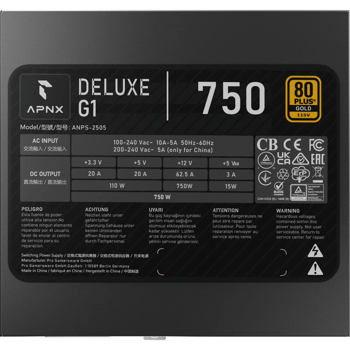 Блок живлення APNX Deluxe G1 750 (APPG-D175FEC.X1) 750W - мініатюра 7