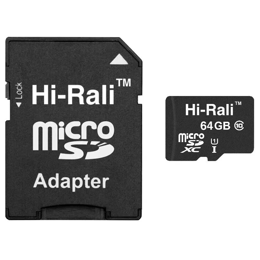 Карта пам`ятi MicroSDXC 64GB Class 10 Hi-Rali + SD-adapter (HI-64GBSDCL10-01) - мініатюра 2