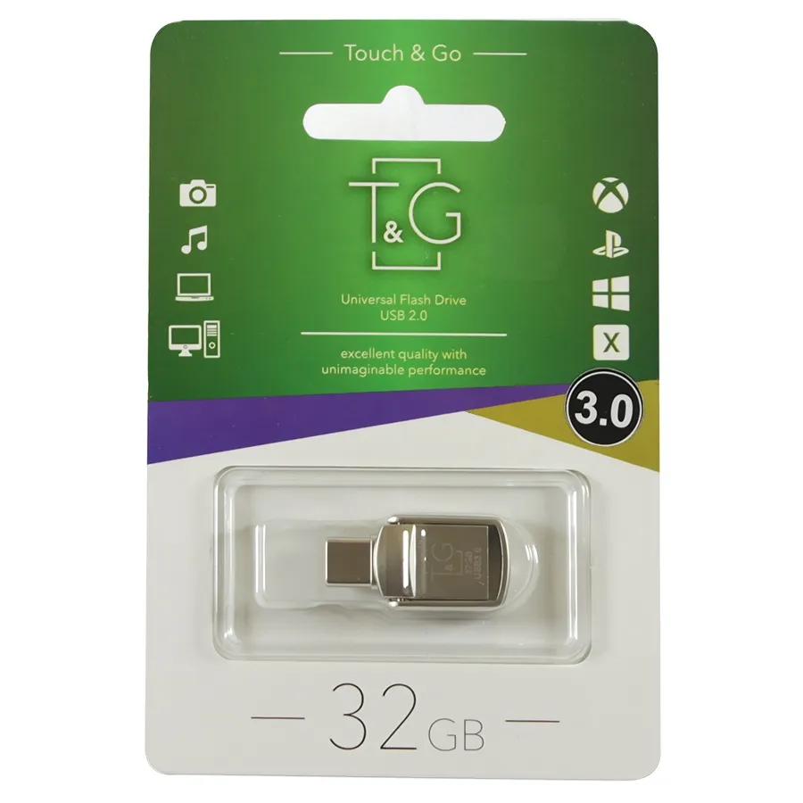 Флеш-накопичувач USB3.0 32GB Type-C T&G 104 Metal Series Silver (TG104TC-32G3) - мініатюра 4