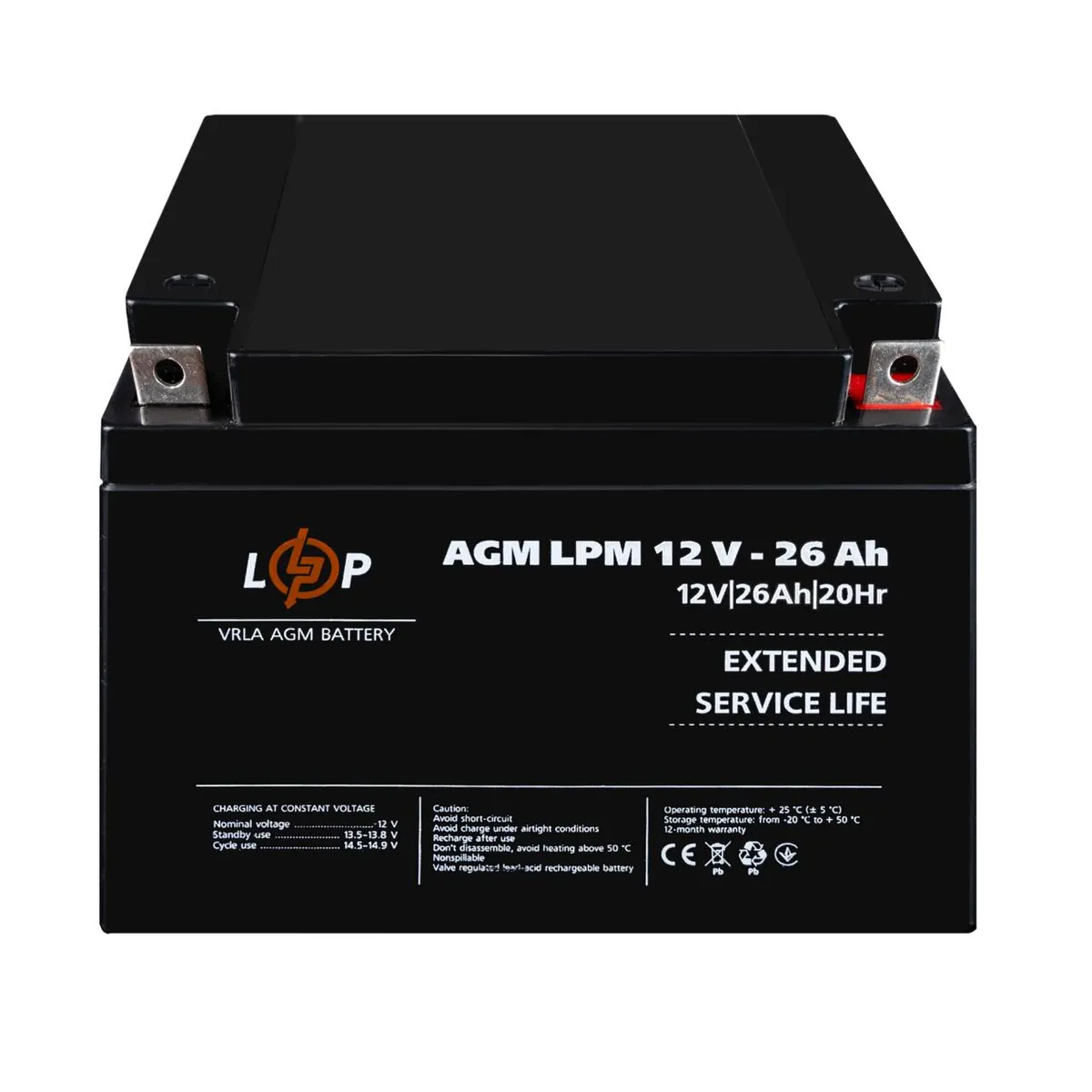 Акумулятор AGM LPM 12V - 26 Ah - мініатюра 2