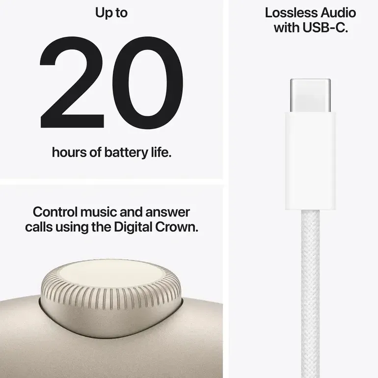 Bluetooth-гарнітура Apple AirPods Max 2 Starlight (MHWL4ZE/A) - мініатюра 4