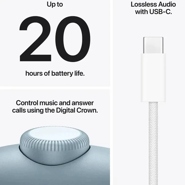 Bluetooth-гарнітура Apple AirPods Max 2 Blue (MHWM4ZE/A) - мініатюра 4