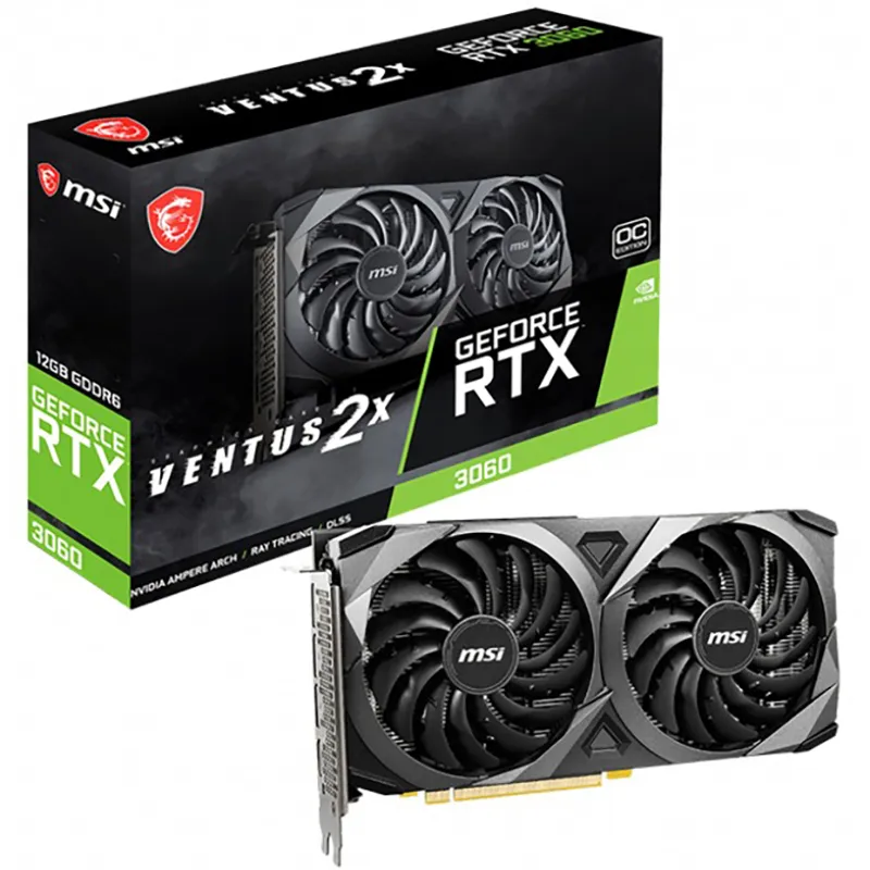 Відеокарта GF RTX 3060 12GB GDDR6 Ventus 2X OC MSI (GeForce RTX 3060 VENTUS 2X 12G OC) (LHR) - мініатюра 9