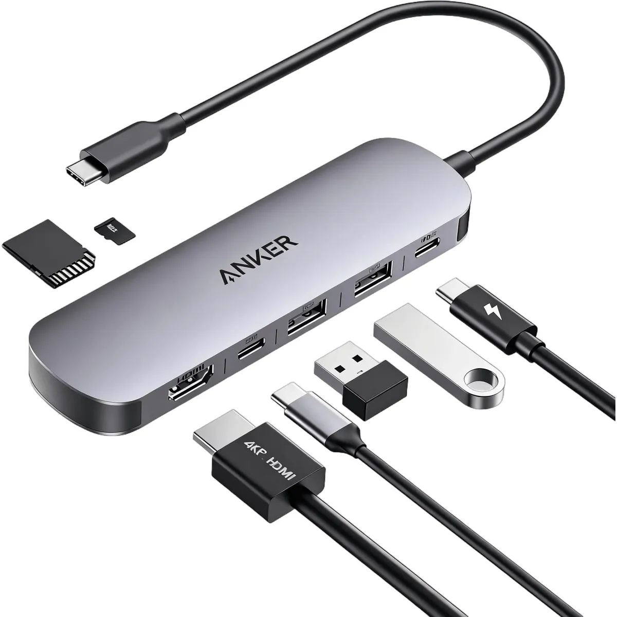 Концентратор Anker USB-C Hub 7-in-1 Black (A83D2HA1) - мініатюра 2