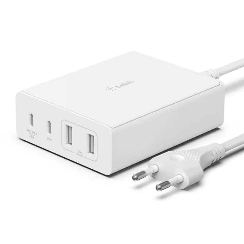 Мережевий зарядний пристрій Belkin Home Charger 108W Dual USB-С/USB-A (WCH010VFWH) - зображення 1