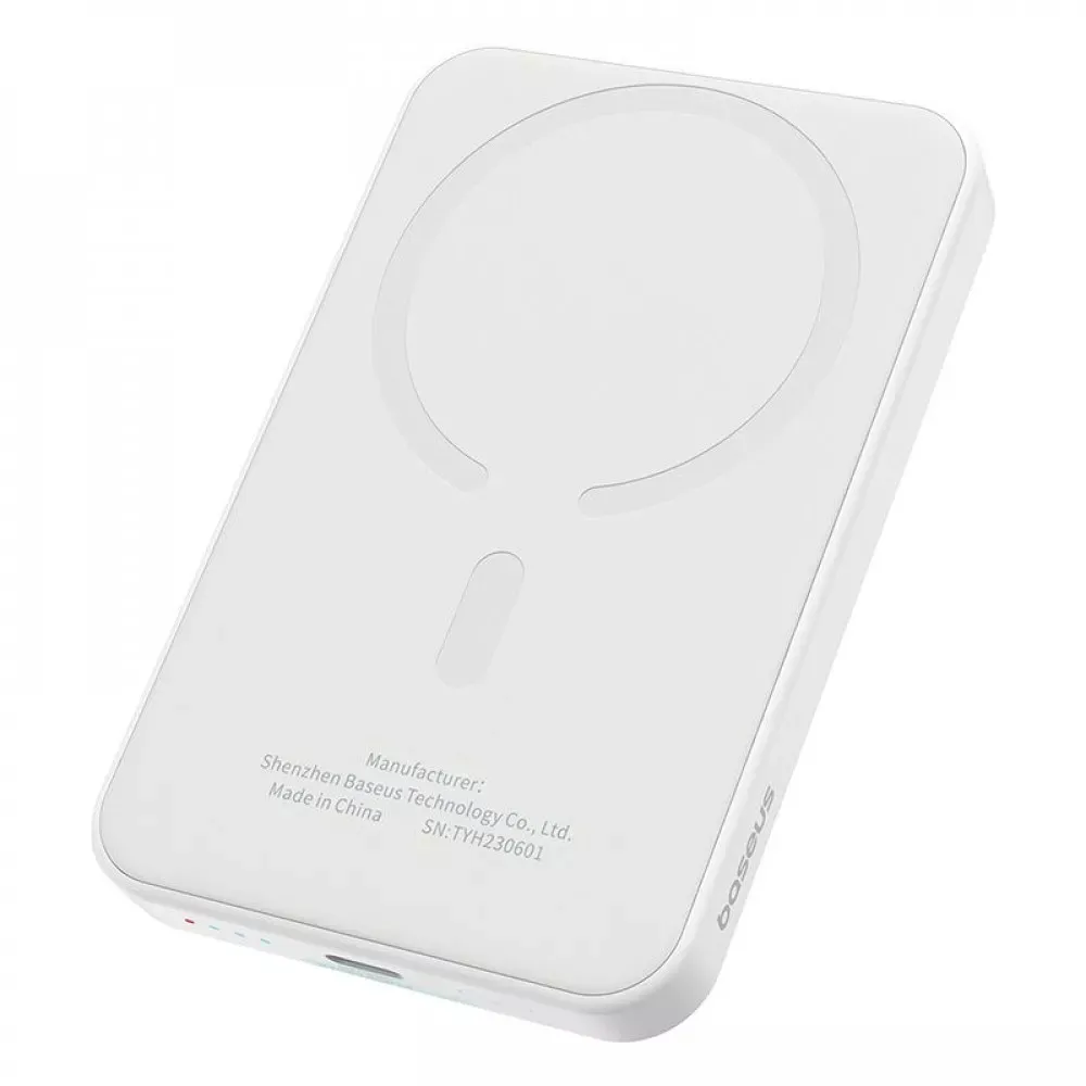 Універсальна мобільна батарея Baseus Magnetic Mini 5000mAh, 20W White (P10022107223-00) - мініатюра 4