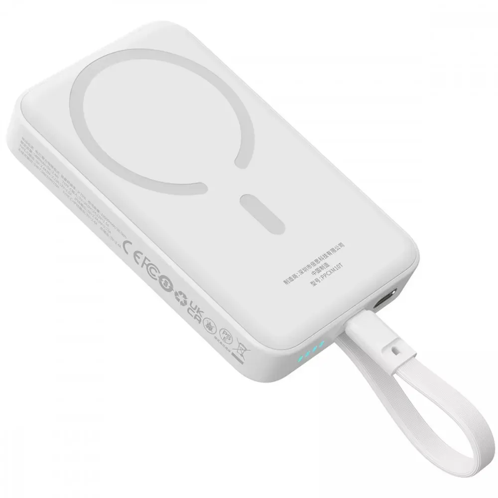 Універсальна мобільна батарея Baseus Magnetic Mini 10000mAh, 30W White (P1002210B223-00) - мініатюра 4