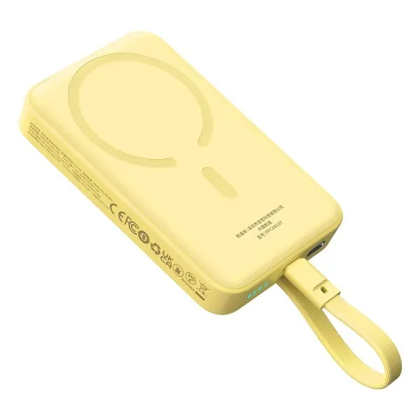 Універсальна мобільна батарея Baseus Magnetic Mini 10000mAh, 30W Yellow (P1002210BY23-00) - мініатюра 3