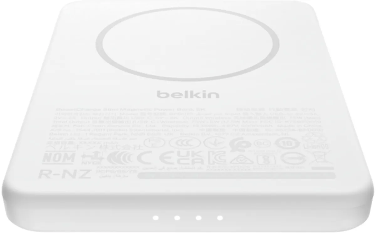 Універсальна мобільна батарея Belkin Power Bank Slim Magnetic 5000mAh 15W White (BPD010HQWH) - мініатюра 2