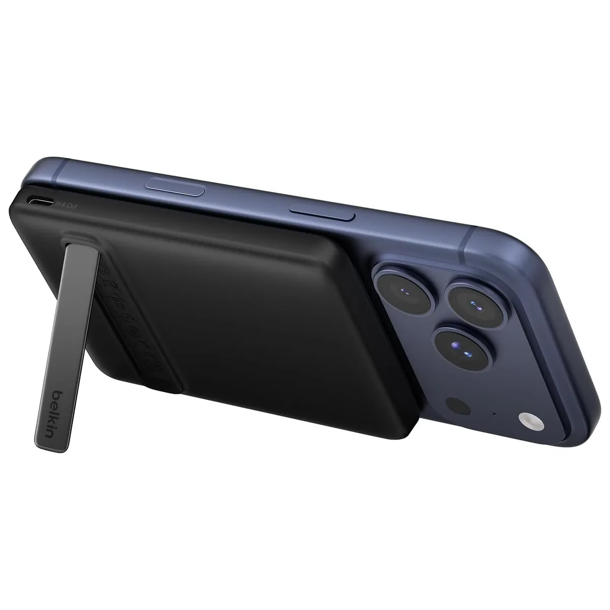 Універсальна мобільна батарея Belkin Magnetic Kickstand 5000mAh 20W Black (BPD011HQBK) - зображення 1