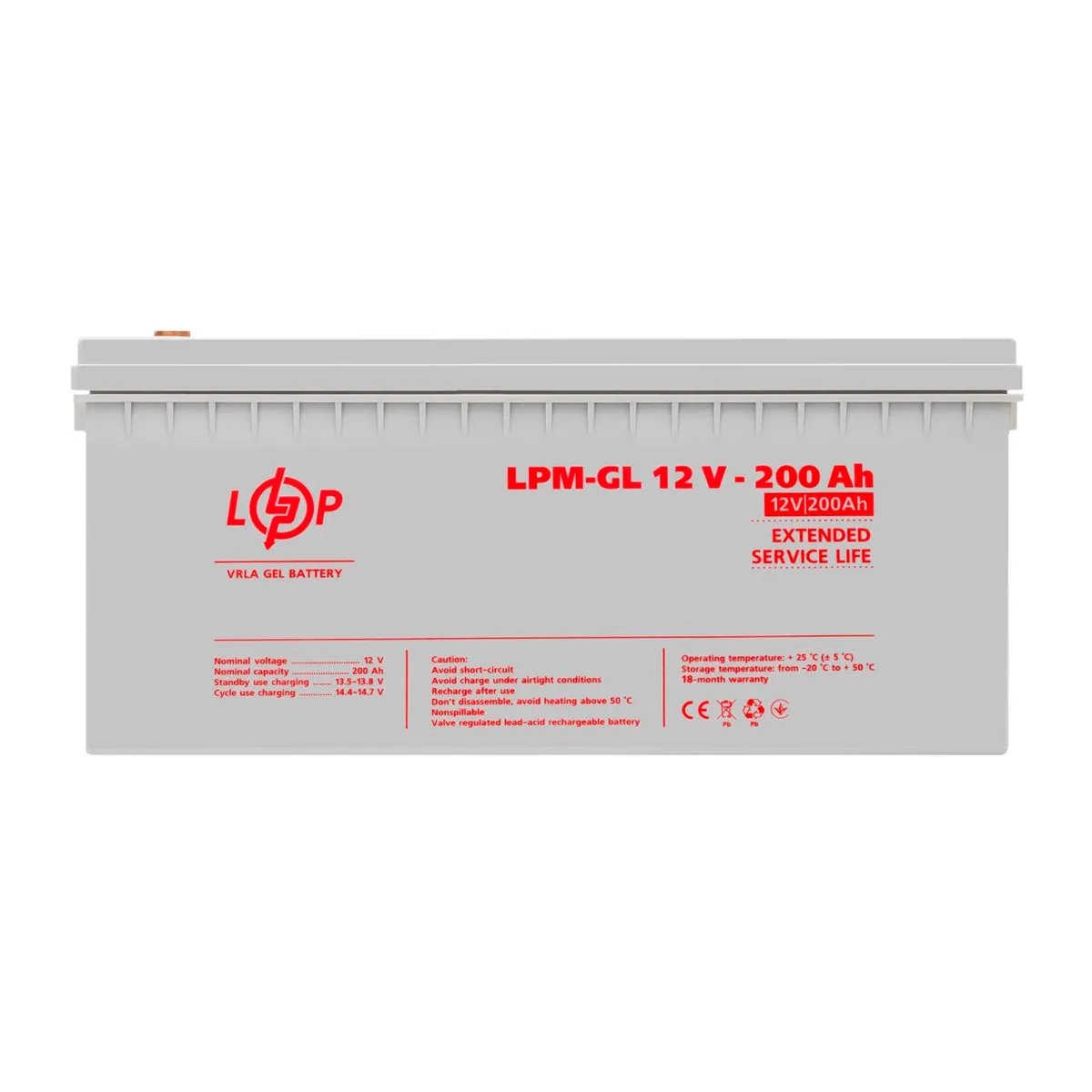 Акумулятор гелевий LPM-GL 12V - 200 Ah - зображення 1