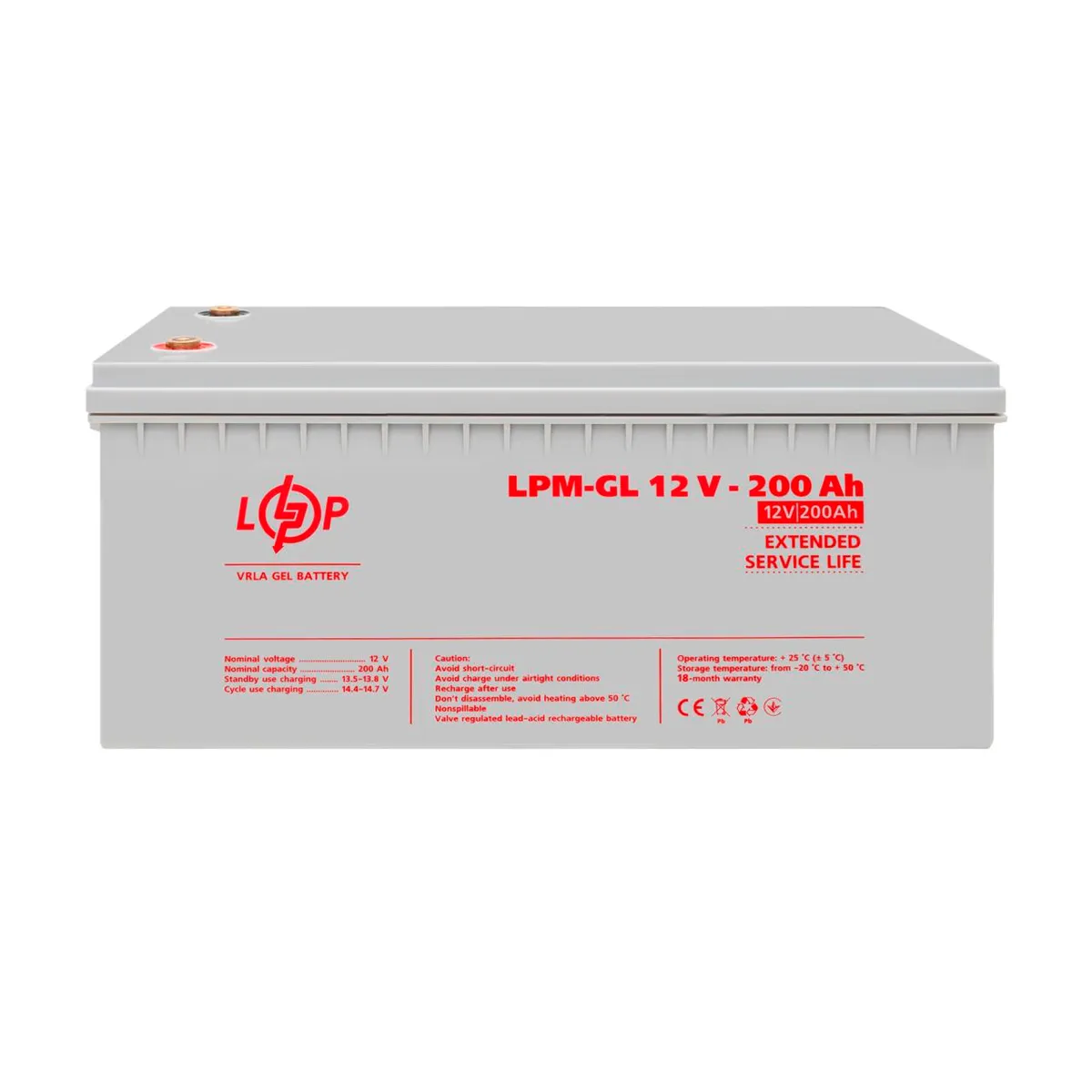 Акумулятор гелевий LPM-GL 12V - 200 Ah - мініатюра 2