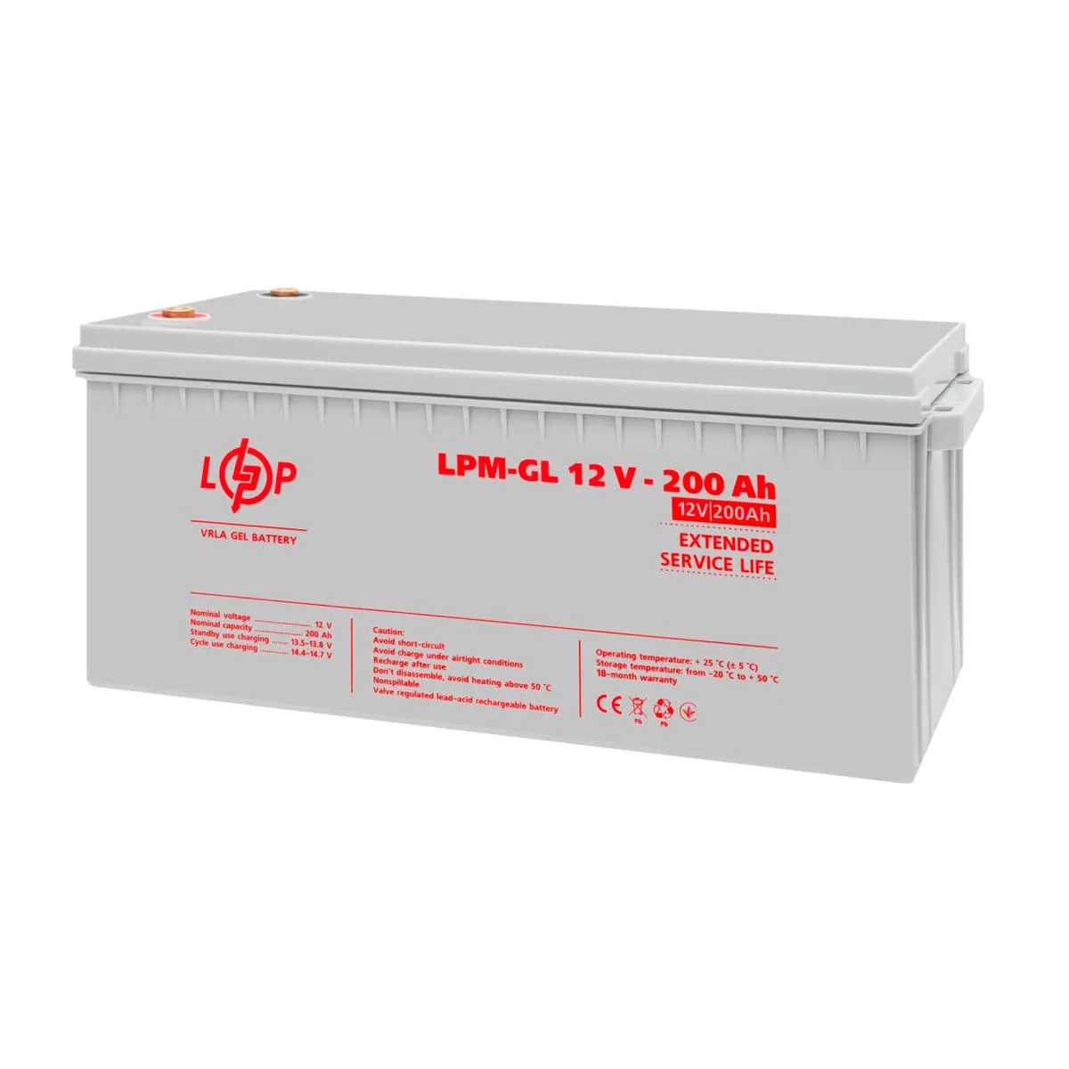 Акумулятор гелевий LPM-GL 12V - 200 Ah - мініатюра 3