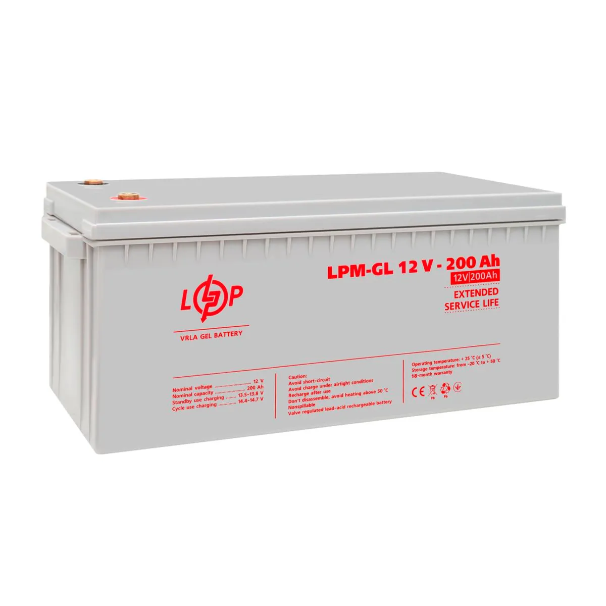 Акумулятор гелевий LPM-GL 12V - 200 Ah - мініатюра 4