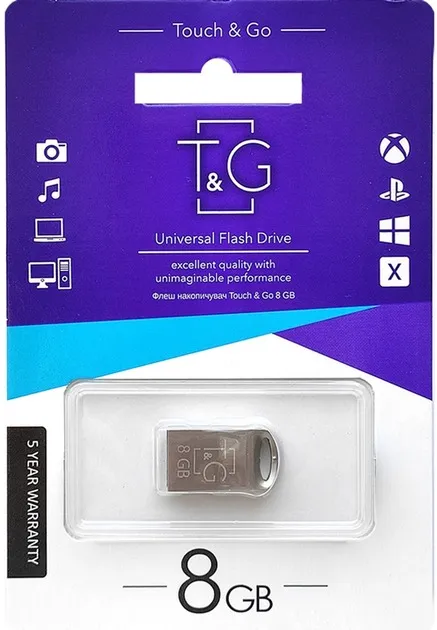 Флеш-накопичувач USB 8GB T&G 105 Metal Series Silver (TG105-8G) - мініатюра 3