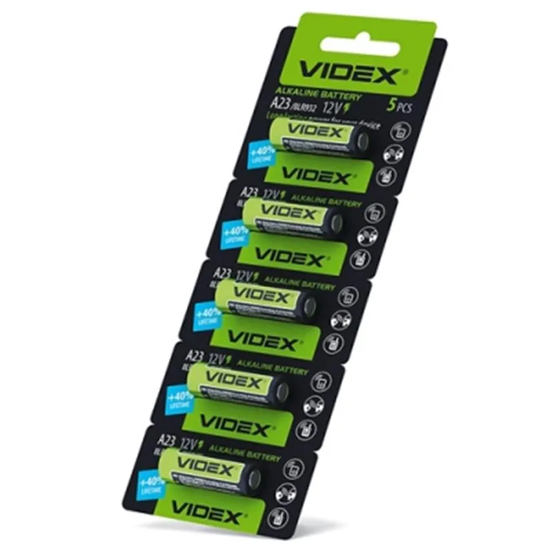 Батарейка Videx Alkaline A23/23A/VA23GA BL 5шт - зображення 1