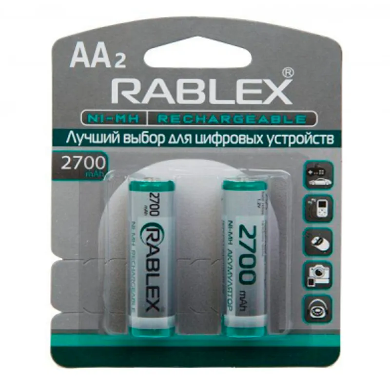 Акумулятор Rablex AA (R6) 2700mAh 2шт - зображення 1
