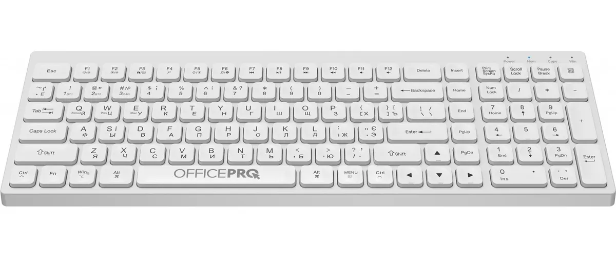 Клавіатура бездротова OfficePro SK985W Bluetooth White - мініатюра 2