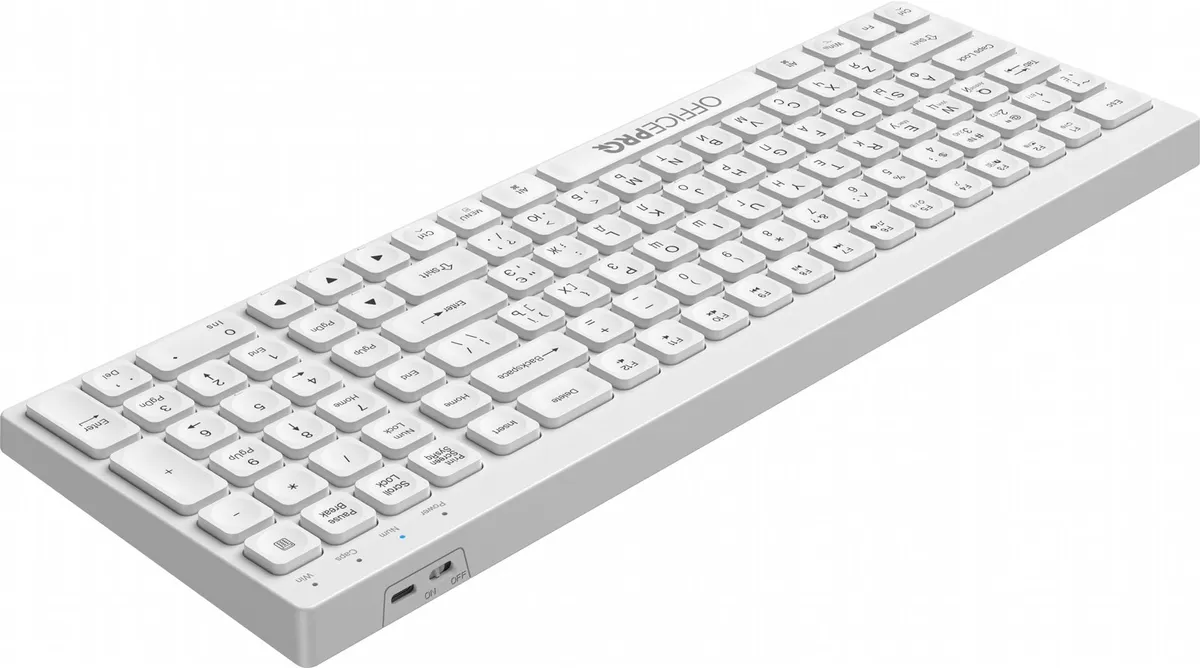Клавіатура бездротова OfficePro SK985W Bluetooth White - мініатюра 3