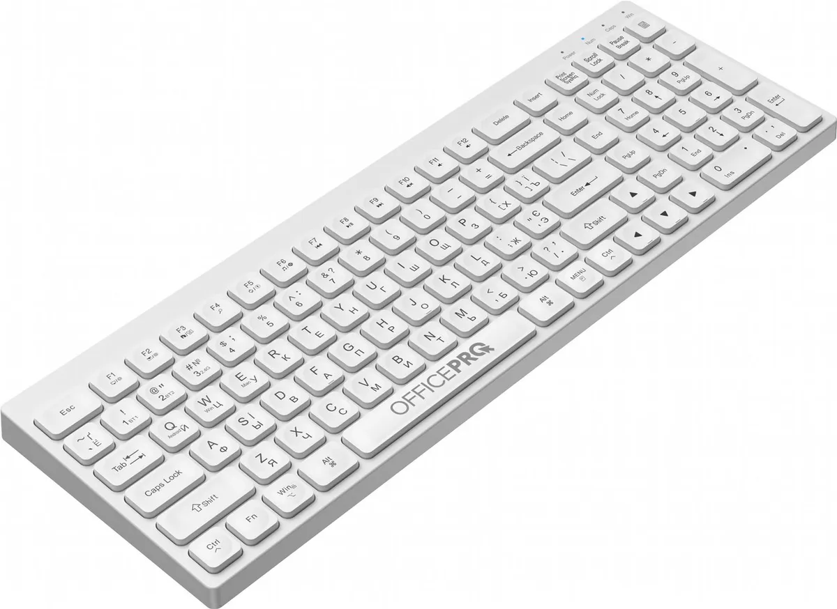 Клавіатура бездротова OfficePro SK985W Bluetooth White - мініатюра 4