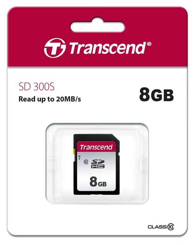 Карта пам`яті SDHC 8GB Class 10 Transcend 300S (TS8GSDC300S) - зображення 1