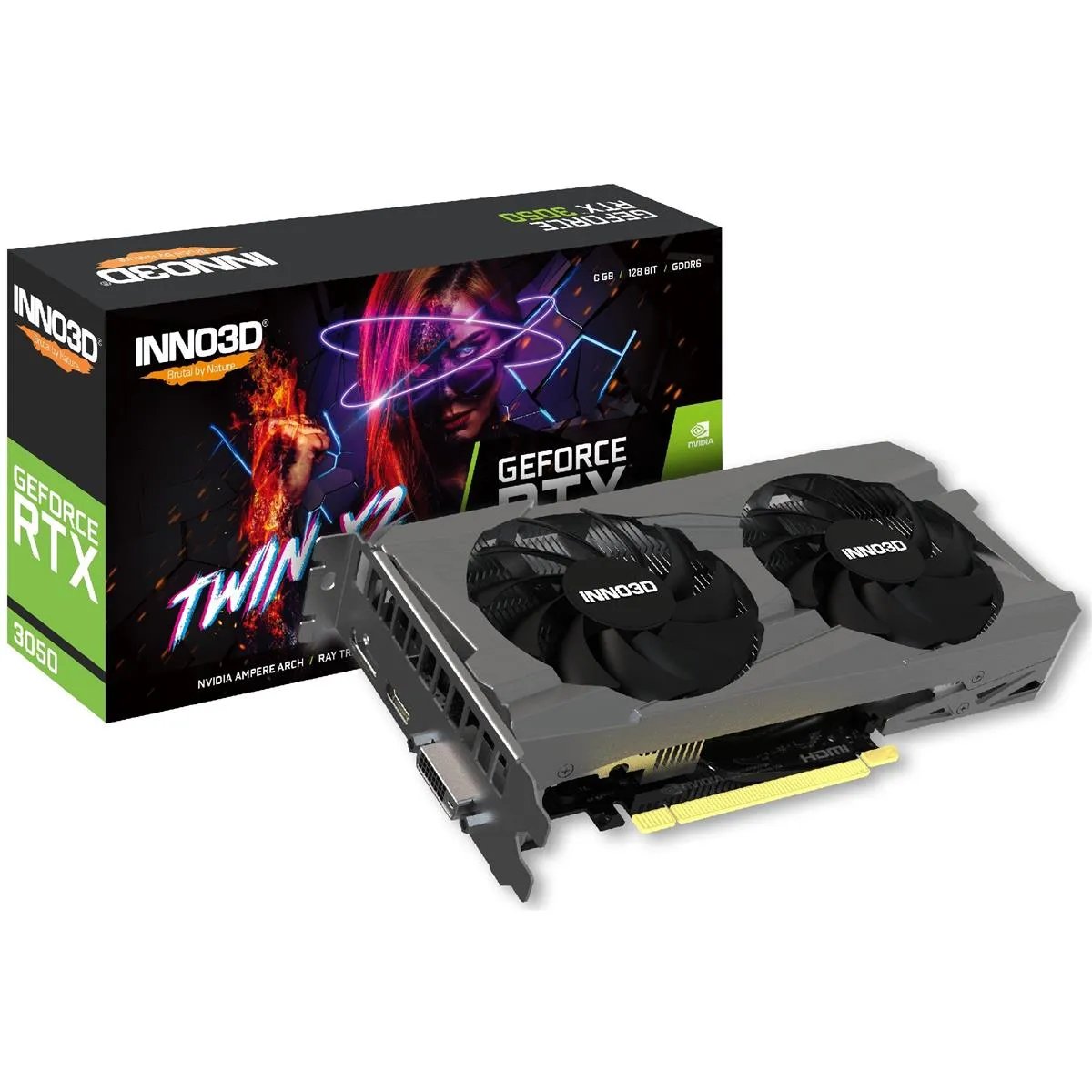 Вiдеокарта GF RTX 3050 6GB GDDR6 Twin X2 V2 Inno3D (N30502-06D6-1880VA60) - зображення 1