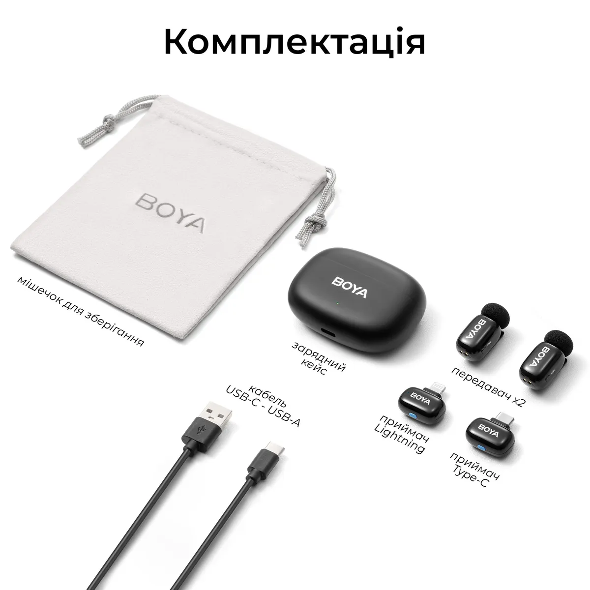 Мікрофон BOYA mini 2-01 Type-C/Lightning Black - мініатюра 17