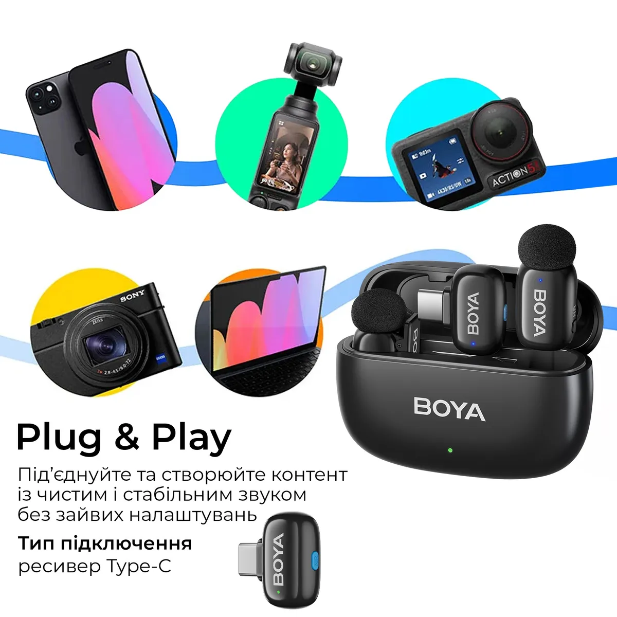 Мікрофон BOYA mini 2-02 Type-C Black - мініатюра 15