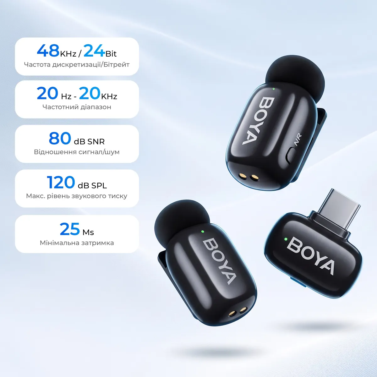 Мікрофон BOYA mini 2-04 Type-C Black - мініатюра 12