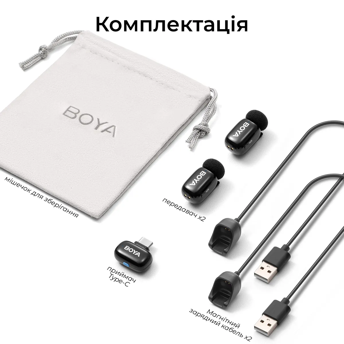 Мікрофон BOYA mini 2-04 Type-C Black - мініатюра 15