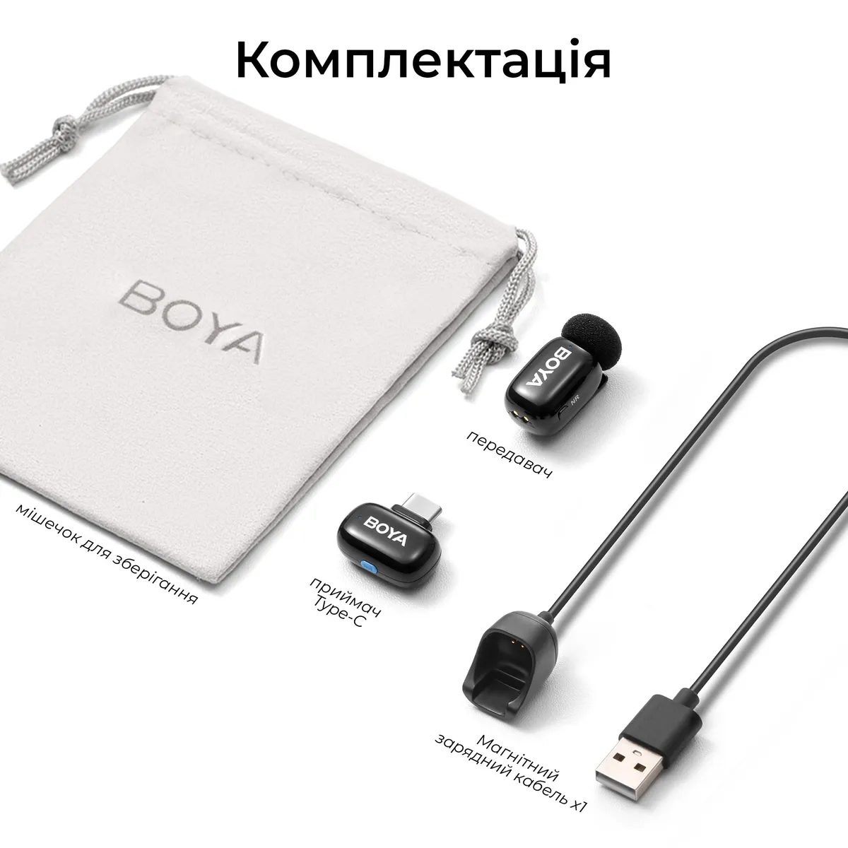 Мікрофон BOYA mini 2-06 Type-C Black - мініатюра 15