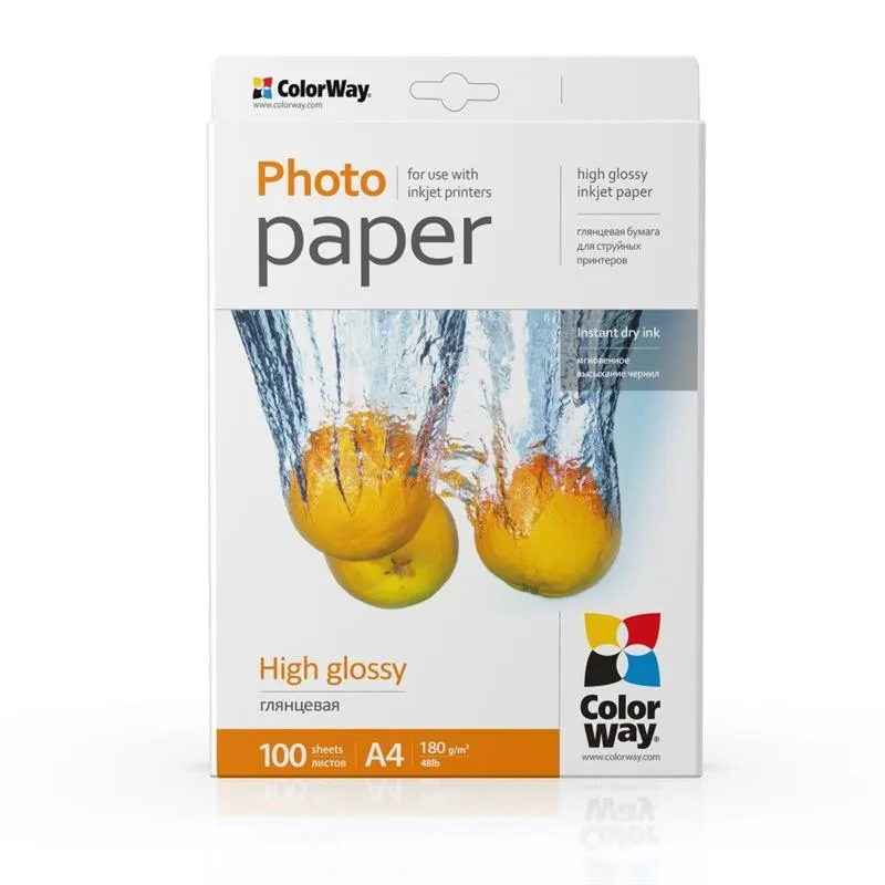 Фотопапір ColorWay глянцевий 180г/м2 A4 100 арк. (PG180100A4) - мініатюра 2