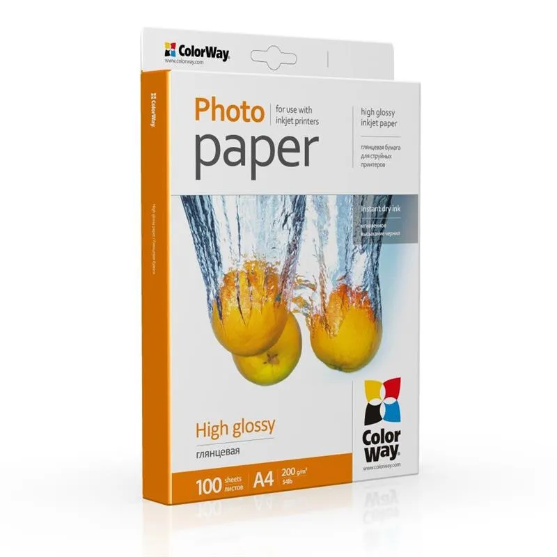 Фотопапір ColorWay глянцевий 200г/м2 A4 100 арк. (PG200100A4) - зображення 1