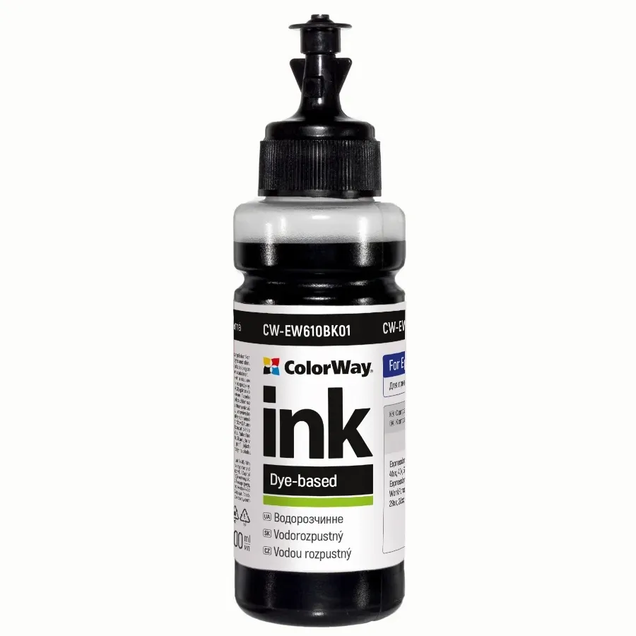 Чорнило ColorWay Epson XP103/600 (Black) (ColorWay-EW610BK01) 100мл - зображення 1