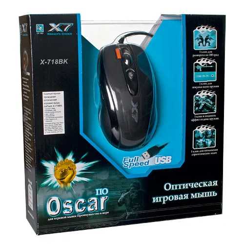 Миша A4Tech X-718BK Black - мініатюра 2