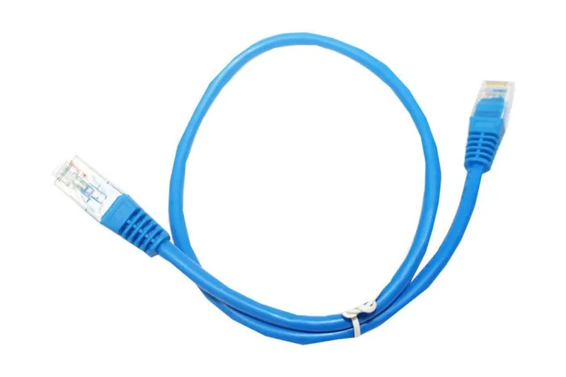 Патч-корд литий, UTP, RJ45, Cat.5e, 0,5m, синій - зображення 1